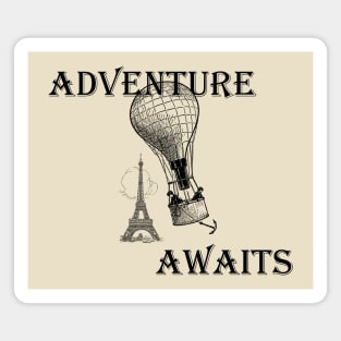 Lispe Hot Air Balloon with Eiffel Tower Adventure Awaits Magnet